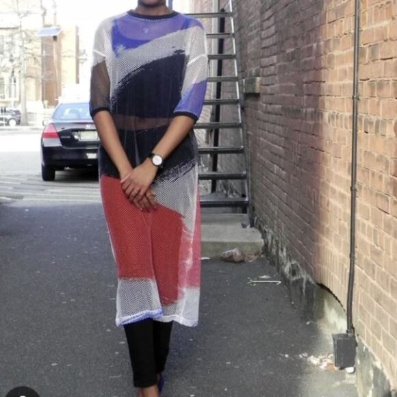 Zara Sheer Swim Beach Cover up Mesh Midi Dress - Picture 5 of 5